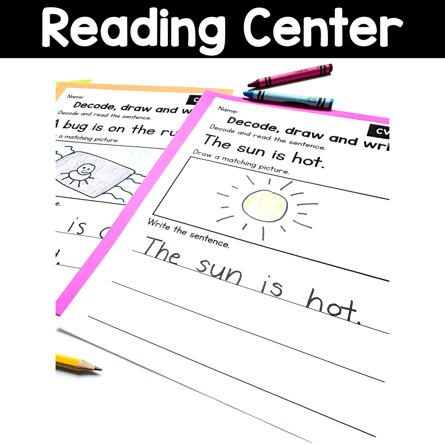 Decode Draw Write CVC Words Center | No Prep