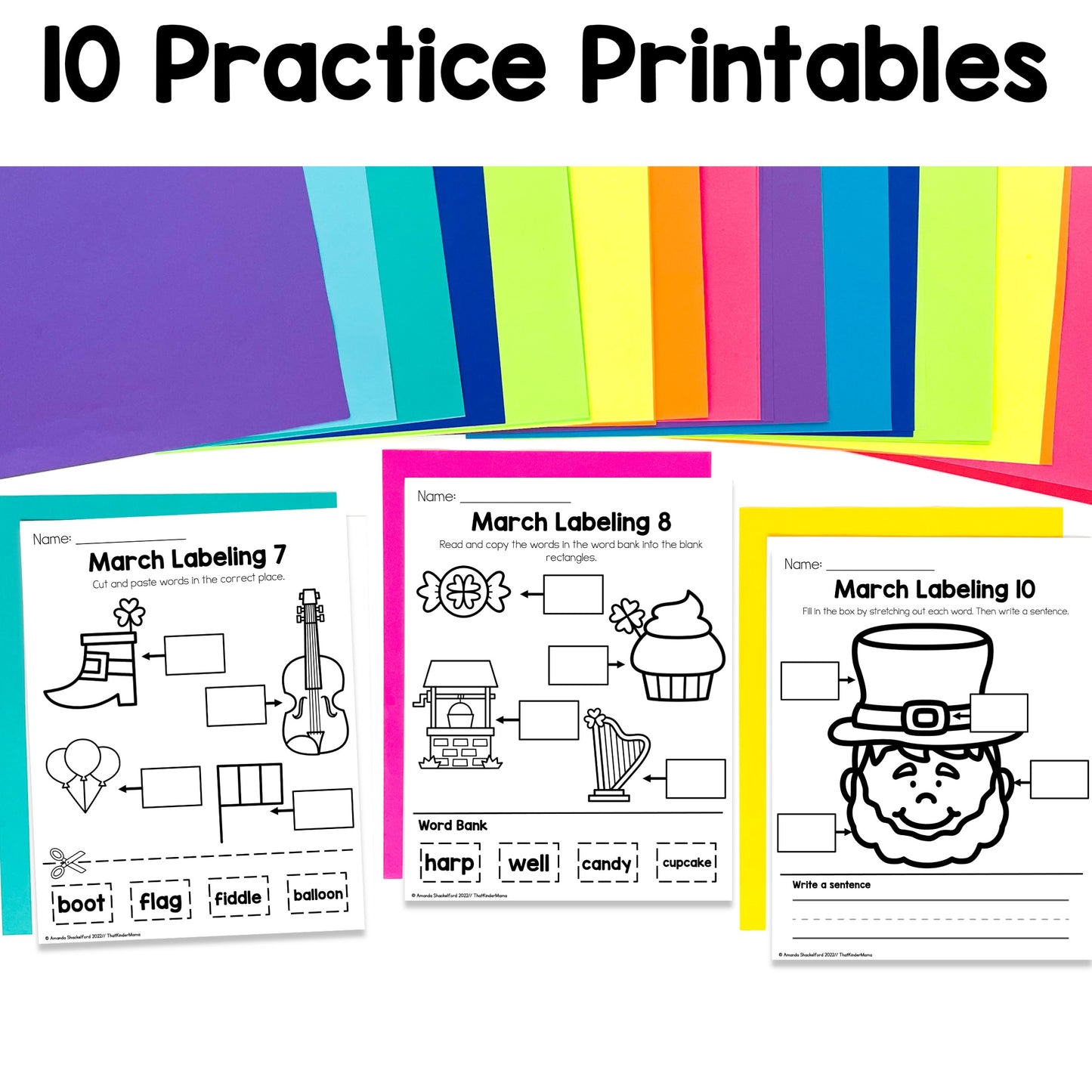 March Labeling Practice Pages