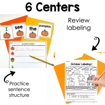 October Reading Centers for Kindergarten