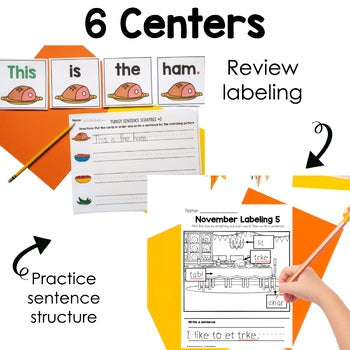 November Reading Centers for Kindergarten