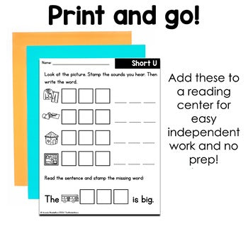 CVC Word Families Stamping Center | No Prep