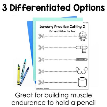 January Cutting Pages | Fine Motor Tubs | Morning Work