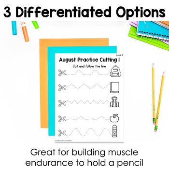 August Cutting Pages | Fine Motor Tubs | Morning Work