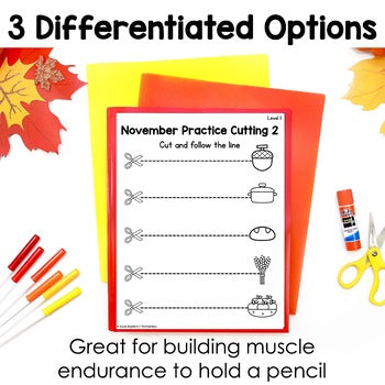 November Cutting Pages | Fine Motor Tubs | Morning Work