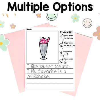 Kindergarten Writing Paper with Checklist Rubric