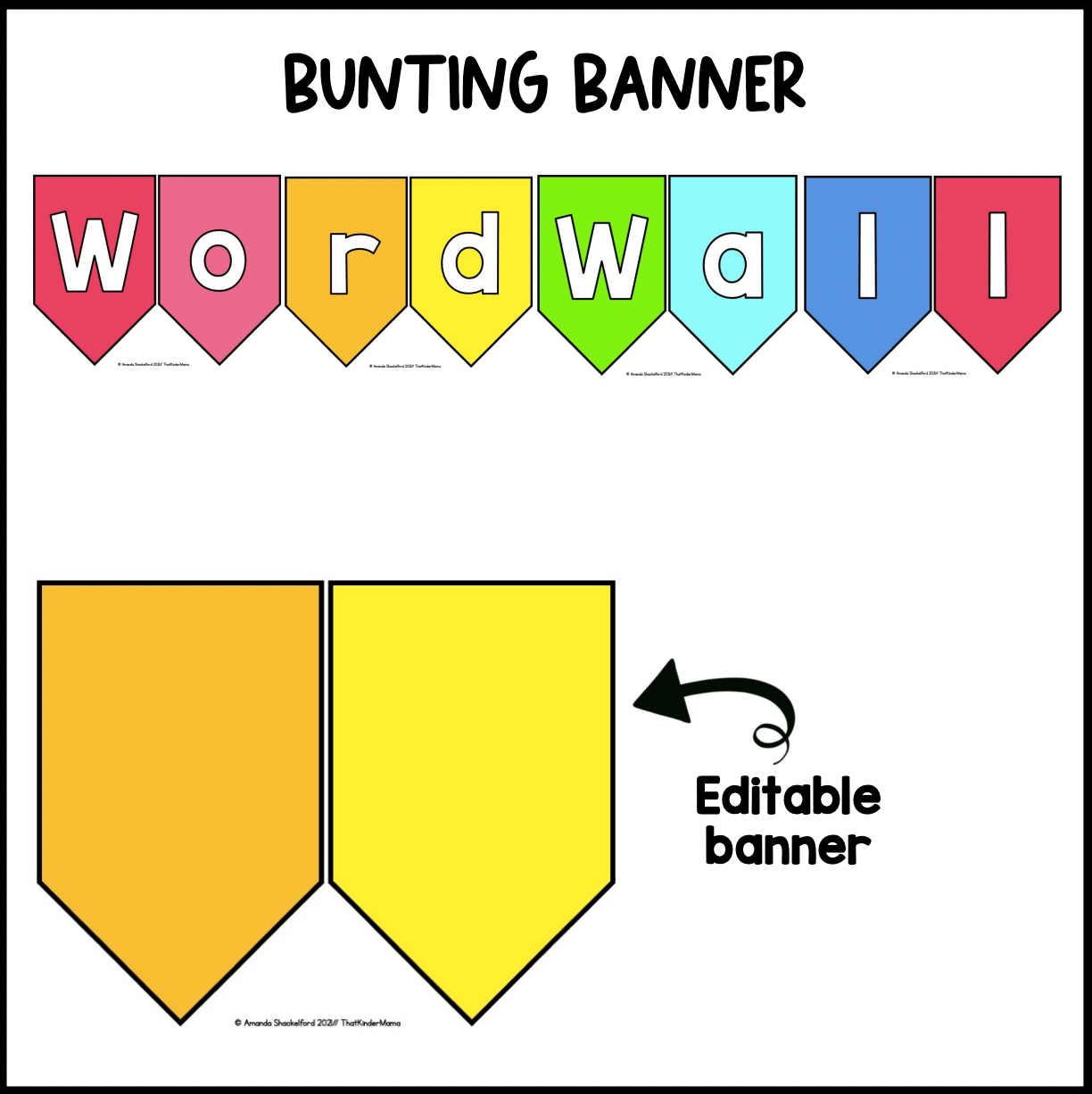 Bright Rainbow Word Wall | ASL | Editable