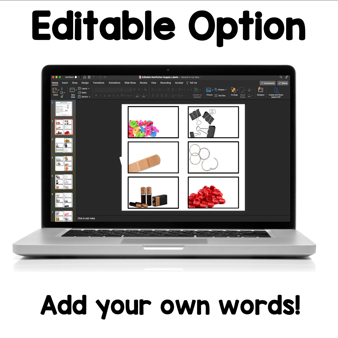 Classroom Supply Labels Real Pictures | Nonfiction | Editable