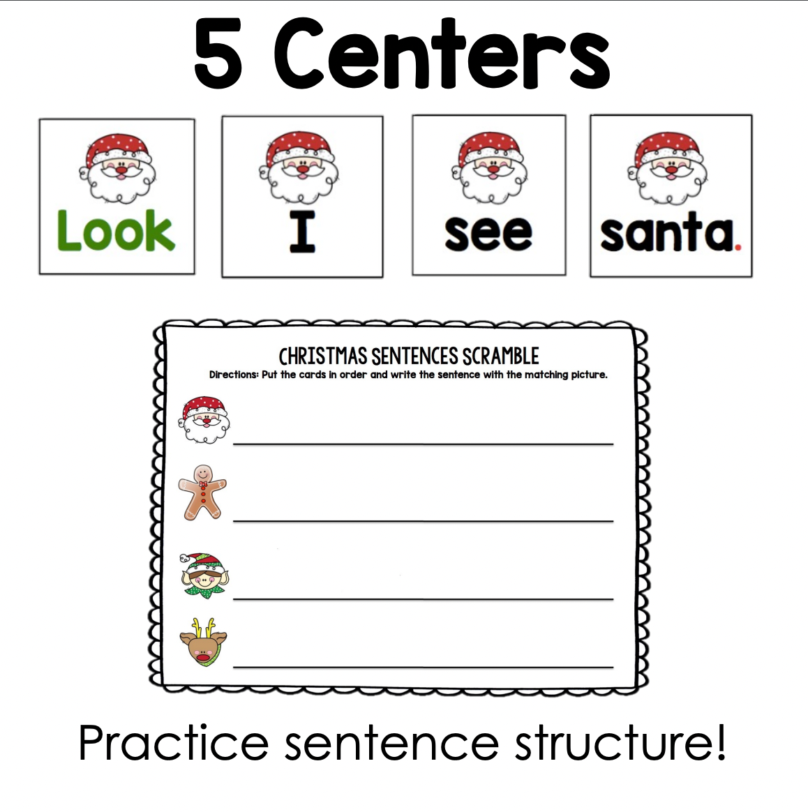 December Reading Centers for Kindergarten