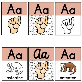 Modern Boho ASL Alphabet Poster | Neutral Classroom Decor | Print | Cursive
