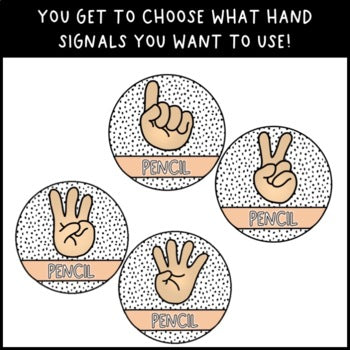 Pastel Rainbow Dalmatian Multicultural Hand Signals for Classroom Management