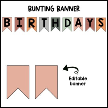 Modern Boho Birthday Chart | Editable | Dalmatian | Bulletin Board Display