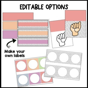 Pastel Rainbow Dalmatian Classroom Decor Bundle | Editable