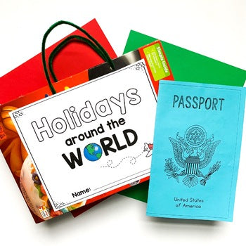 Holidays Around the World Suitcase Passport and Journal