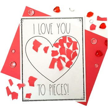 I Love You to Pieces Craft | Tear Art | Fine Motor | Valentines Day