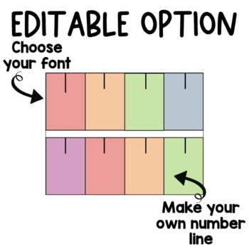 Pastel Rainbow Number Line | Editable | Calm Decor