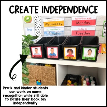 Editable Student Book Bin Labels | Real Pictures