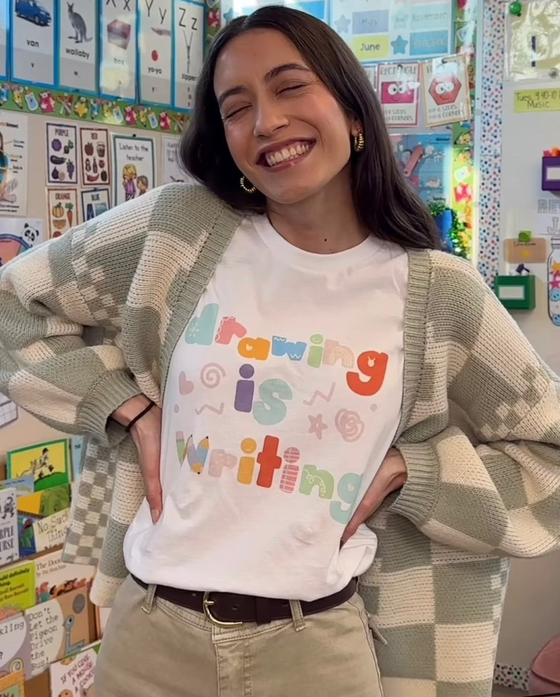 Drawing is Writing Kindergarten PreK Teacher Tshirt