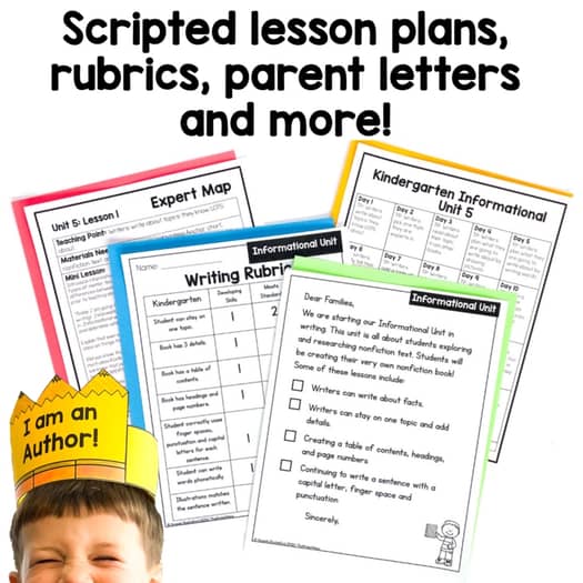 Kindergarten Writing Curriculum and Lesson Plans Unit Bundle