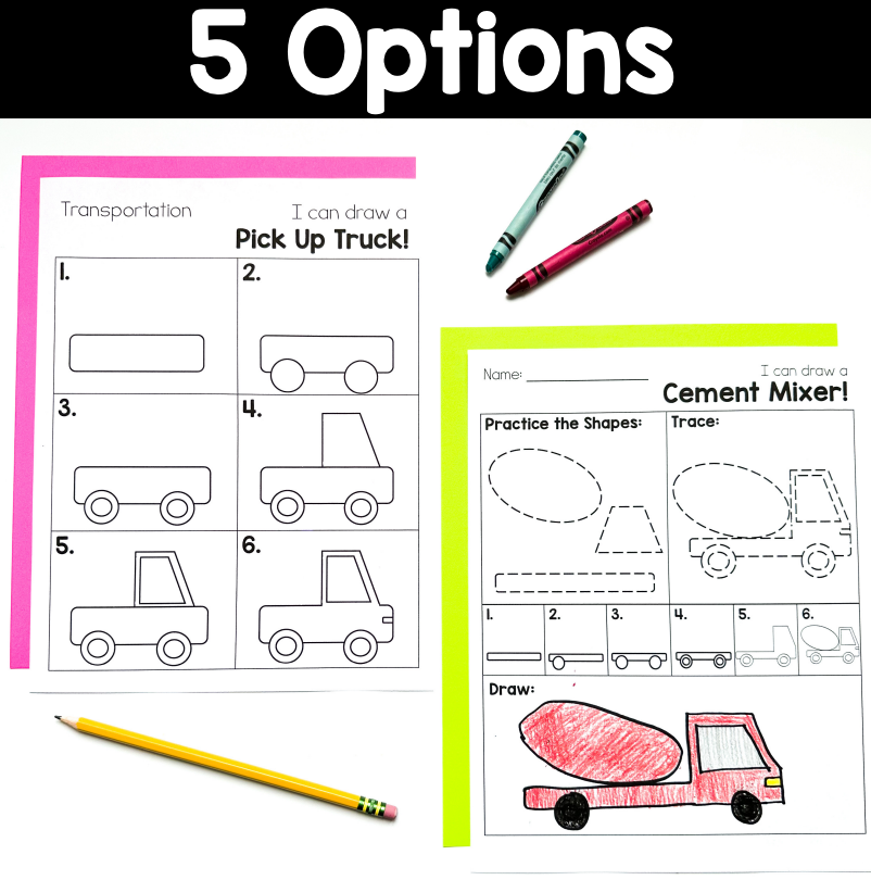 Directed Drawings with Shapes | Transportation