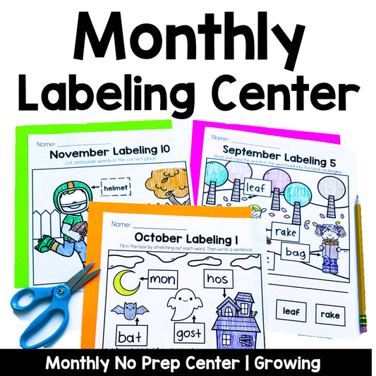 Monthly Labeling Practice Pages Bundle