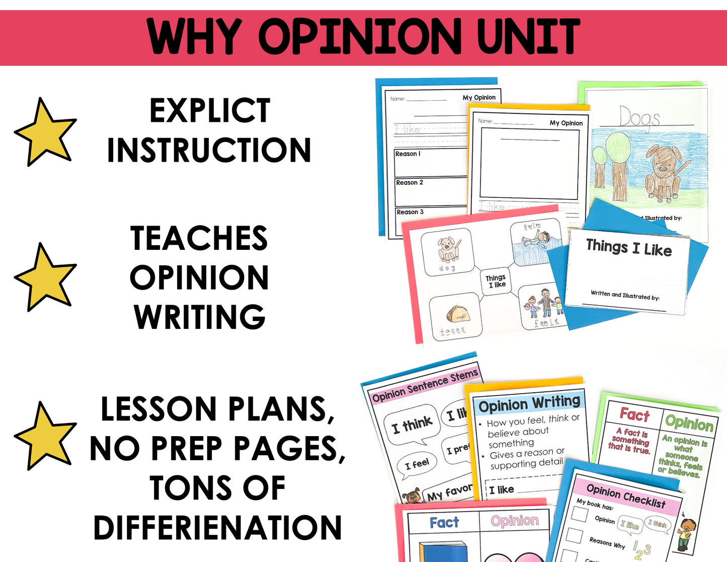 Opinion Unit for Kindergarten Writing