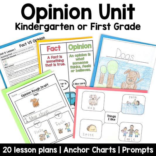Opinion Unit for Kindergarten Writing