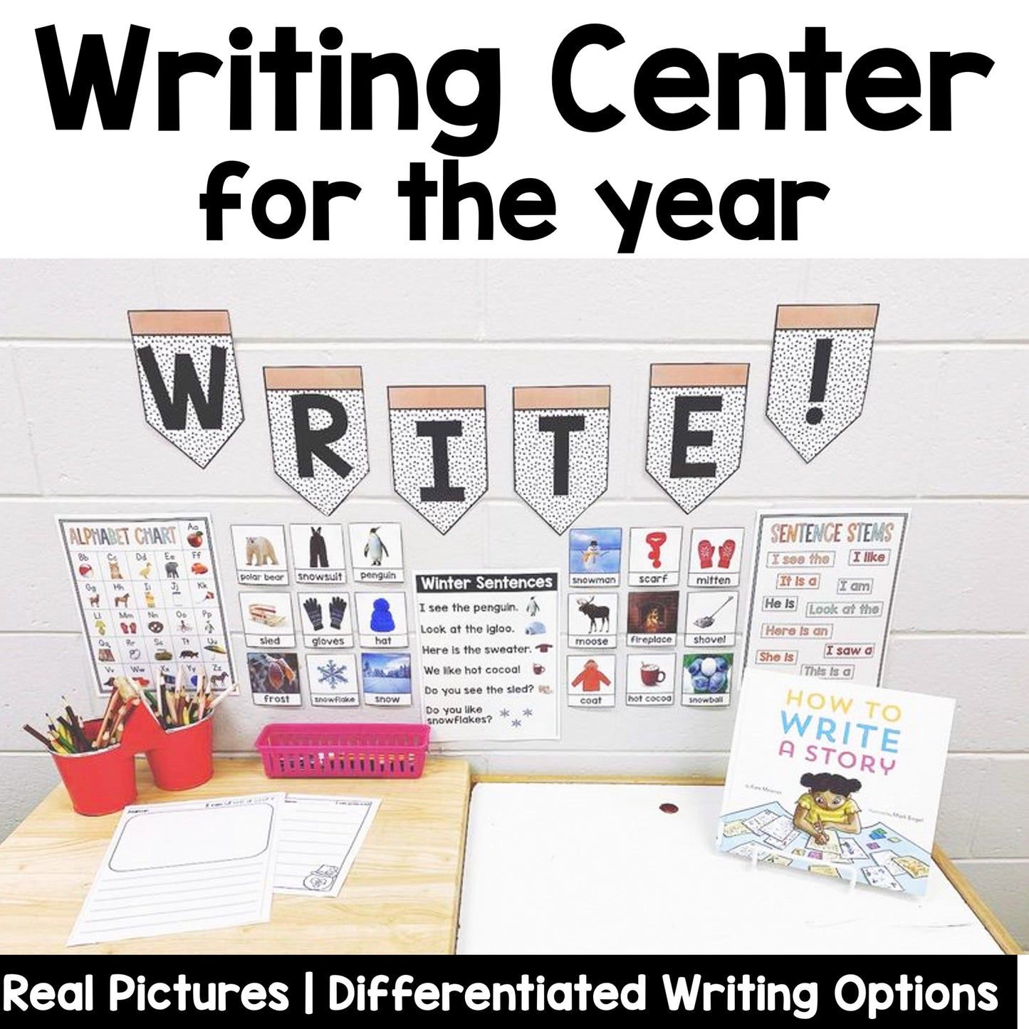 Writing Center GROWING Bundle | Nonfiction Real Pictures | Primary