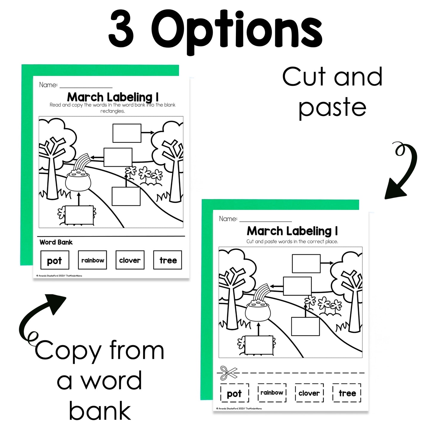 March Labeling Practice Pages