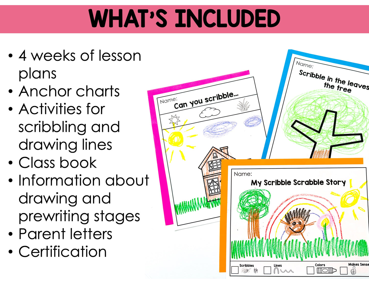 Preschool Drawing Unit Scribble Scrabble Kindergarten Scribbling Journal