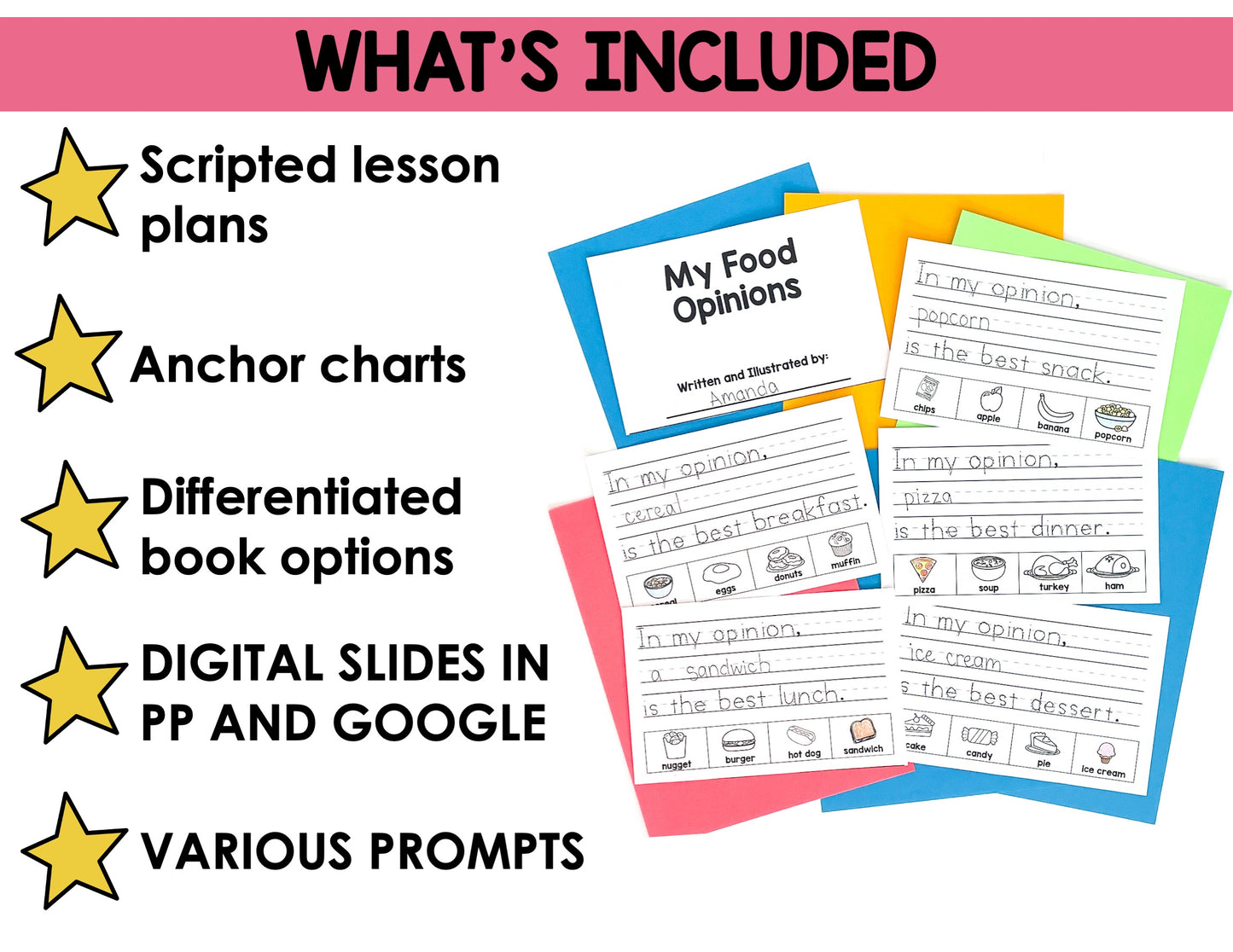 Opinion Unit for Kindergarten Writing