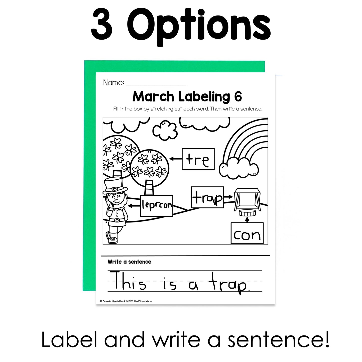 March Labeling Practice Pages