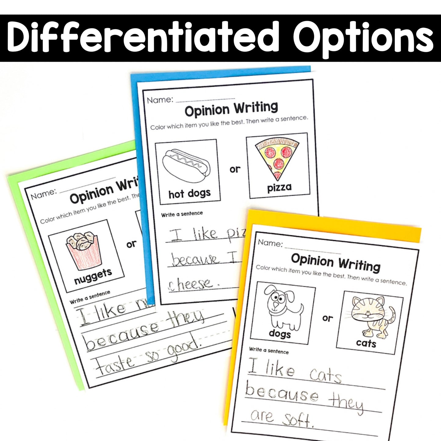Opinion Unit for Kindergarten Writing
