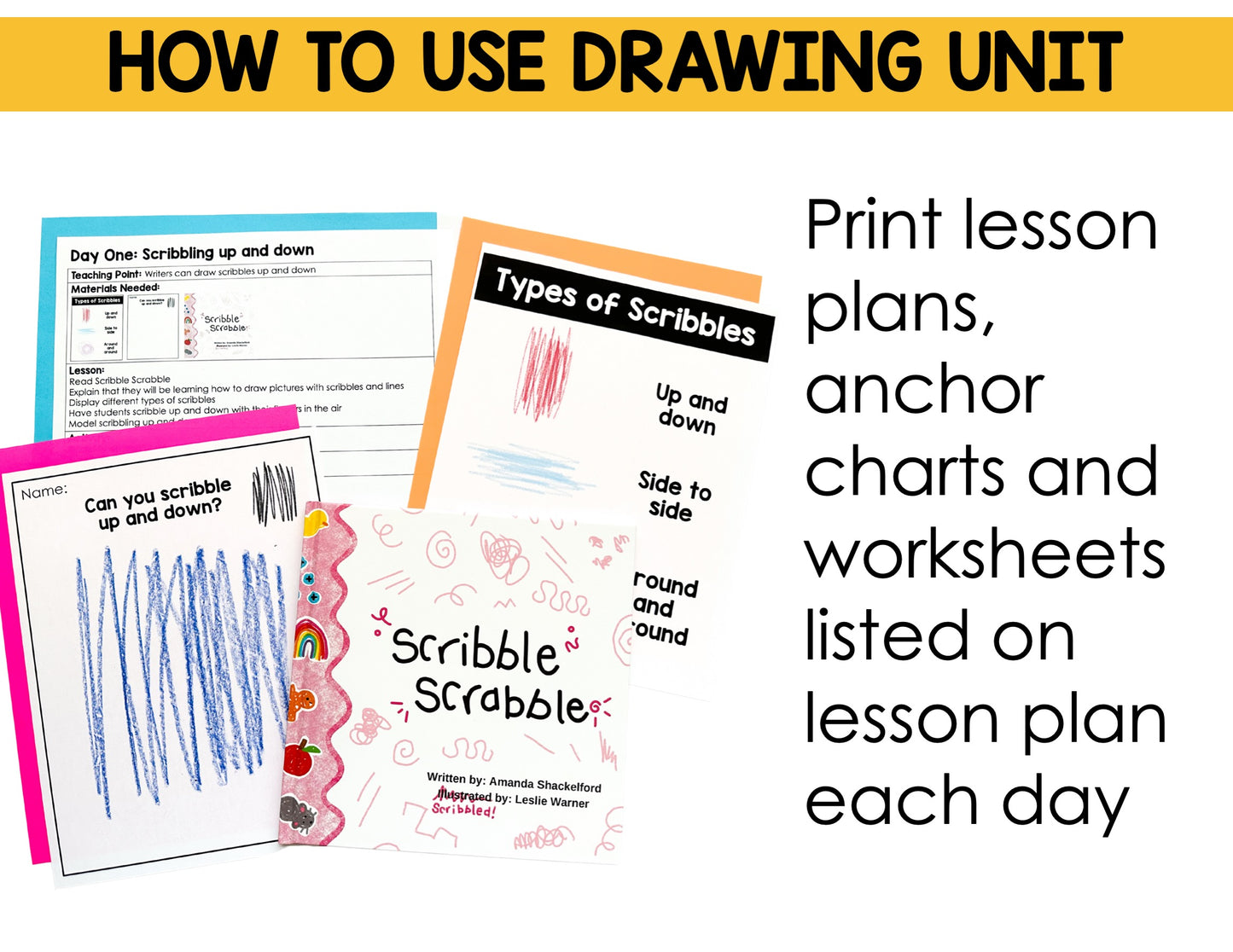 Preschool Drawing Unit Scribble Scrabble Kindergarten Scribbling Journal