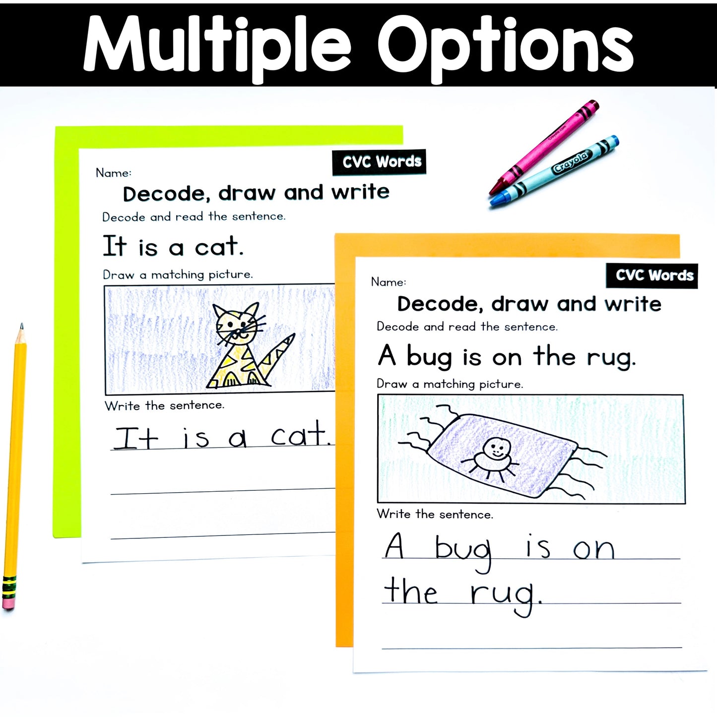Decode Draw Write CVC Words Center | No Prep