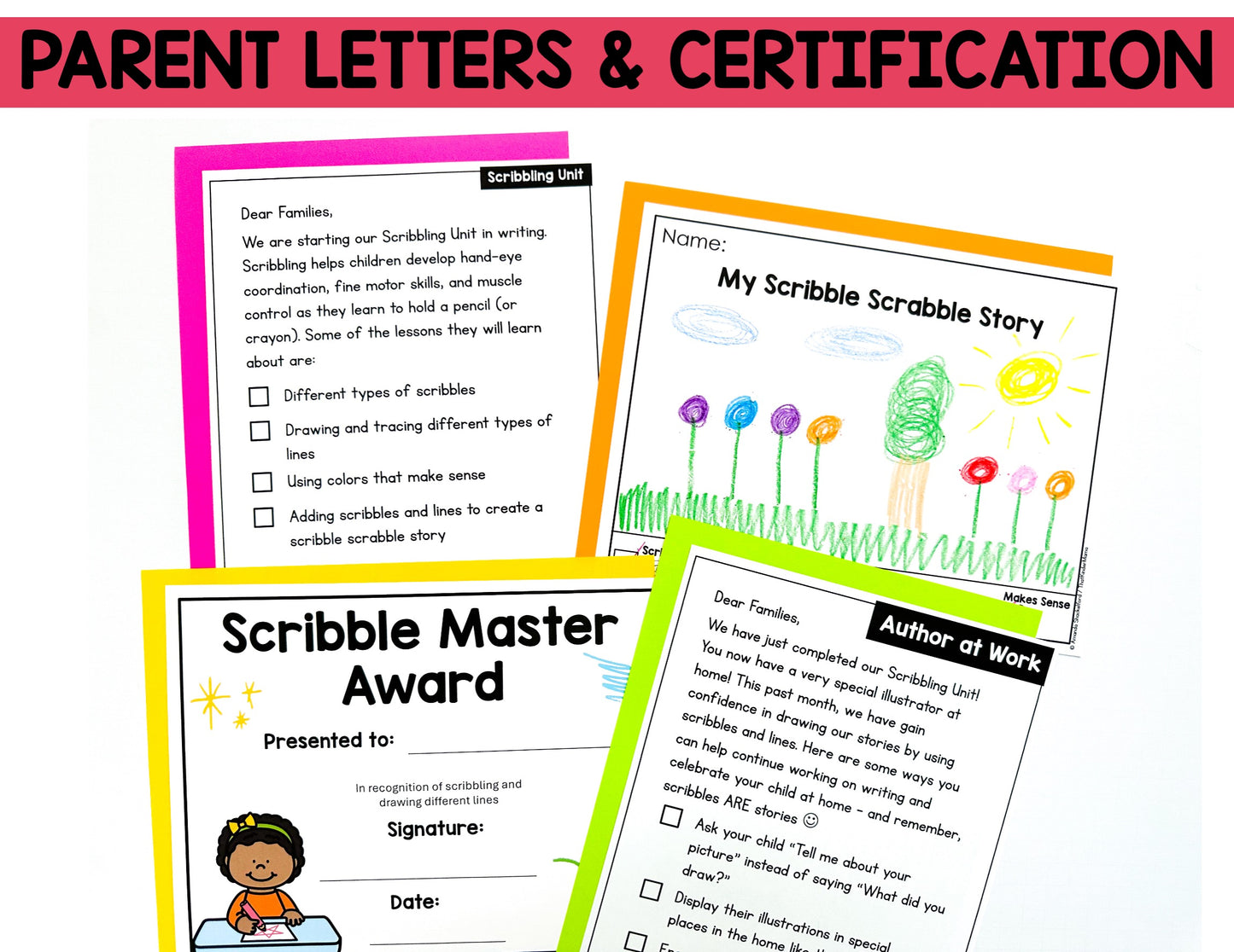 Preschool Drawing Unit Scribble Scrabble Kindergarten Scribbling Journal