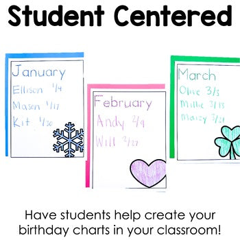 Student Centered Birthday Chart | English and Spanish
