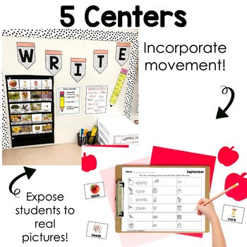 September Reading Centers for Kindergarten