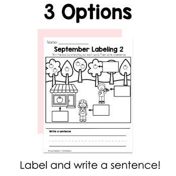 September Labeling Practice Pages