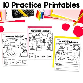 September Labeling Practice Pages