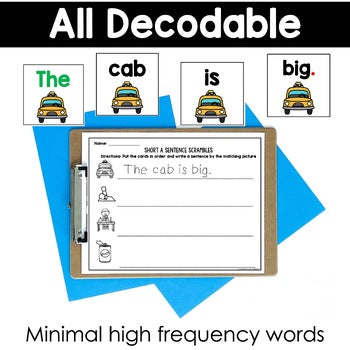 CVC Decodable Sentence Scrambles | Science of Reading