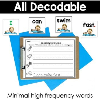 Decodable Sentence Scramble Bundle | Science of Reading