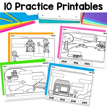 Blends and Digraphs Labeling Practice Pages | Phonics