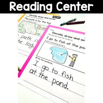 Decode Draw Write Digraphs Words Center | No Prep