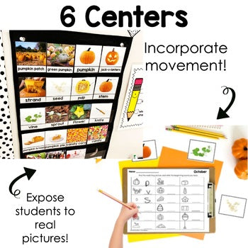 October Reading Centers for Kindergarten