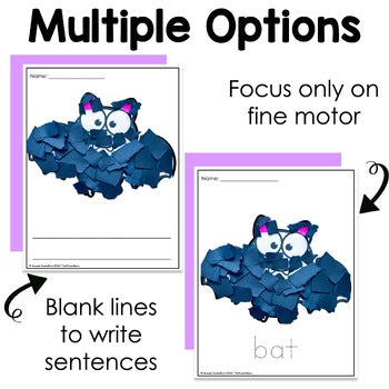 Bat Tear Art Craft | Halloween