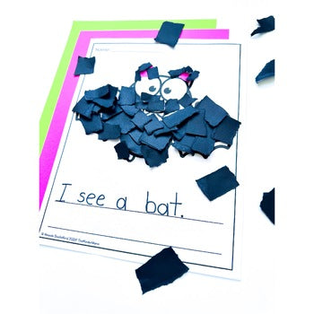 Bat Tear Art Craft | Halloween