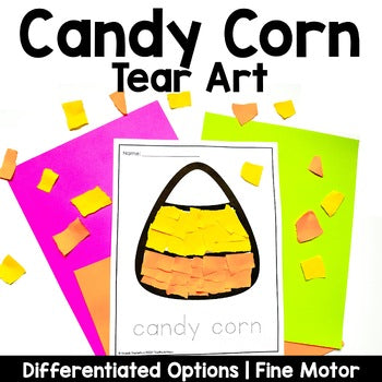 Candy Corn Tear Art Craft | Halloween