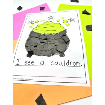 Cauldron Tear Art Craft | Halloween