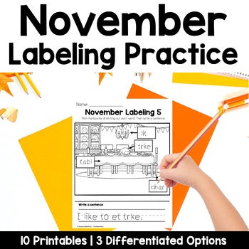 November Labeling Practice Pages