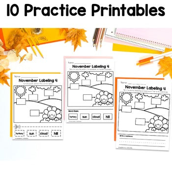 November Labeling Practice Pages